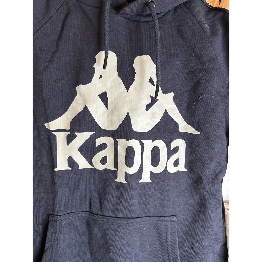 KAPPA 222 BANDA HURTADO 3 BLACK SMOKE/ ORANGE SALMON BLUE Princess HOODIE Sz S